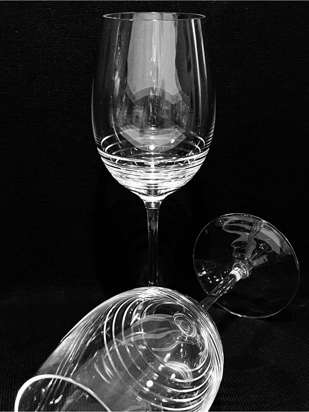Vintage Luminarc Harena Cut Crystal Wine Glasses Set of 4 Made in France 8”
